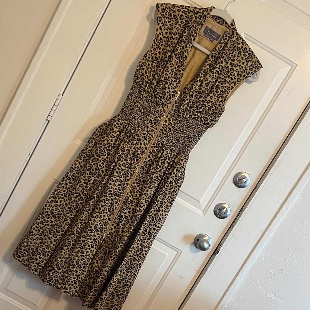 Anthropologie Animal Print Midi Dress